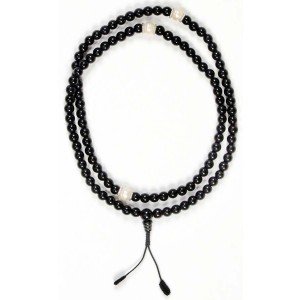 Mala schwarzer Onyx mit Perlen