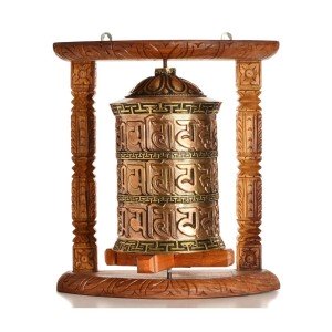 Wandgebetsmühle 33 cm Om Mani